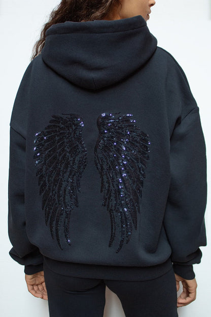 Sequin Angel Wings Hoodie