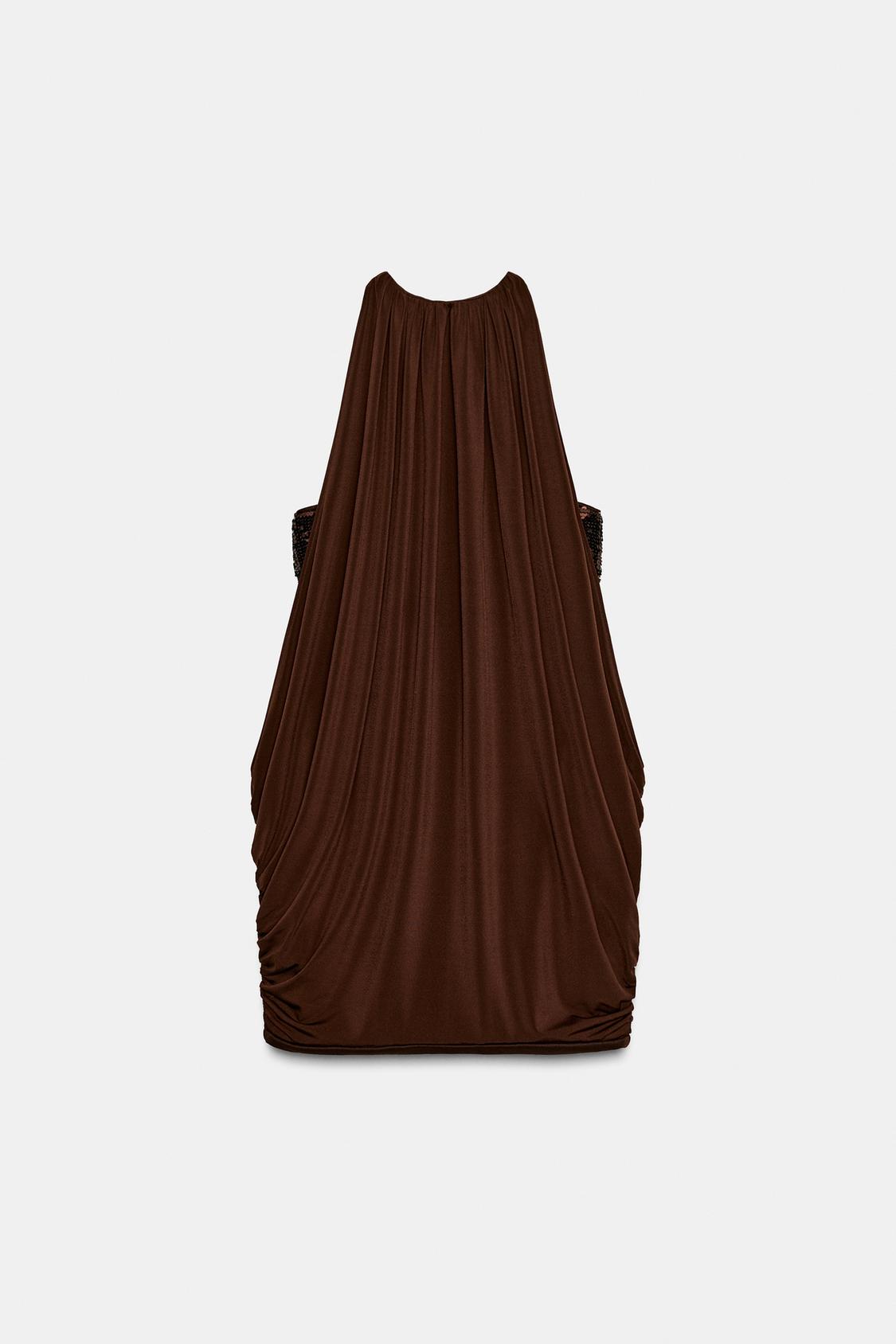 Chocolate Brown Drape Dress