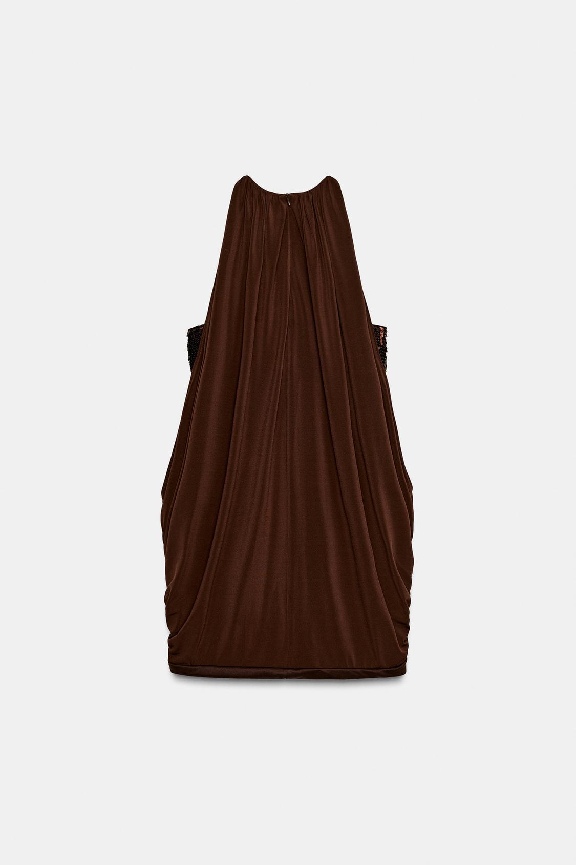 Chocolate Brown Drape Dress