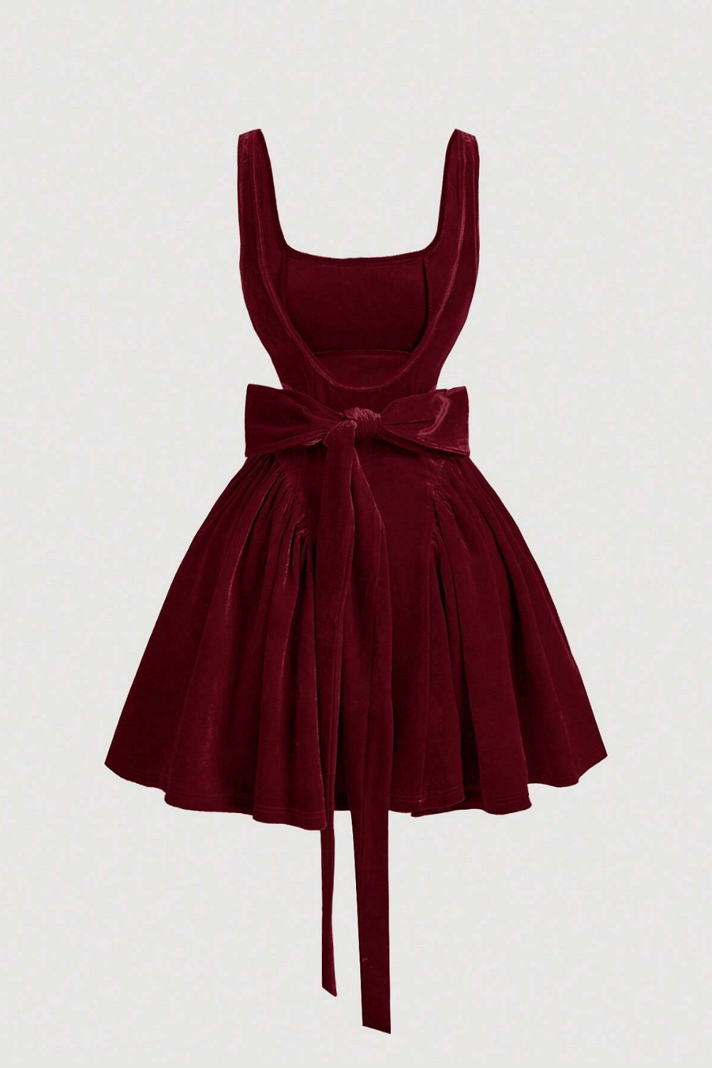 Velvet Bow Back Mini Dress