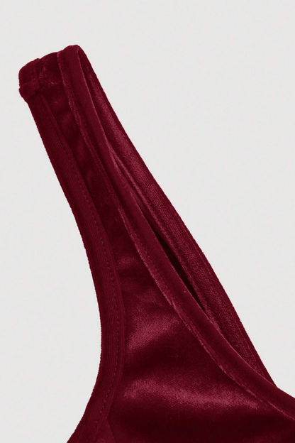 Velvet Bow Back Mini Dress