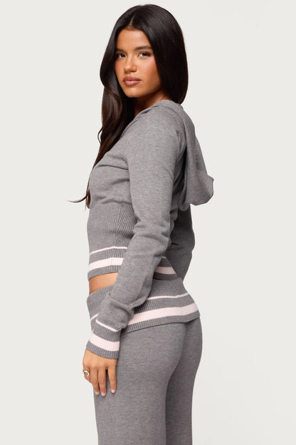 Grey Stripe Knit Co-ord Set