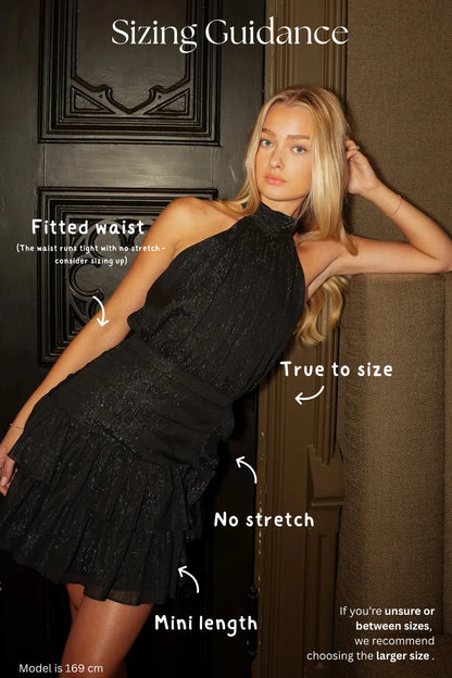 Glitter Halterneck Mini Dress