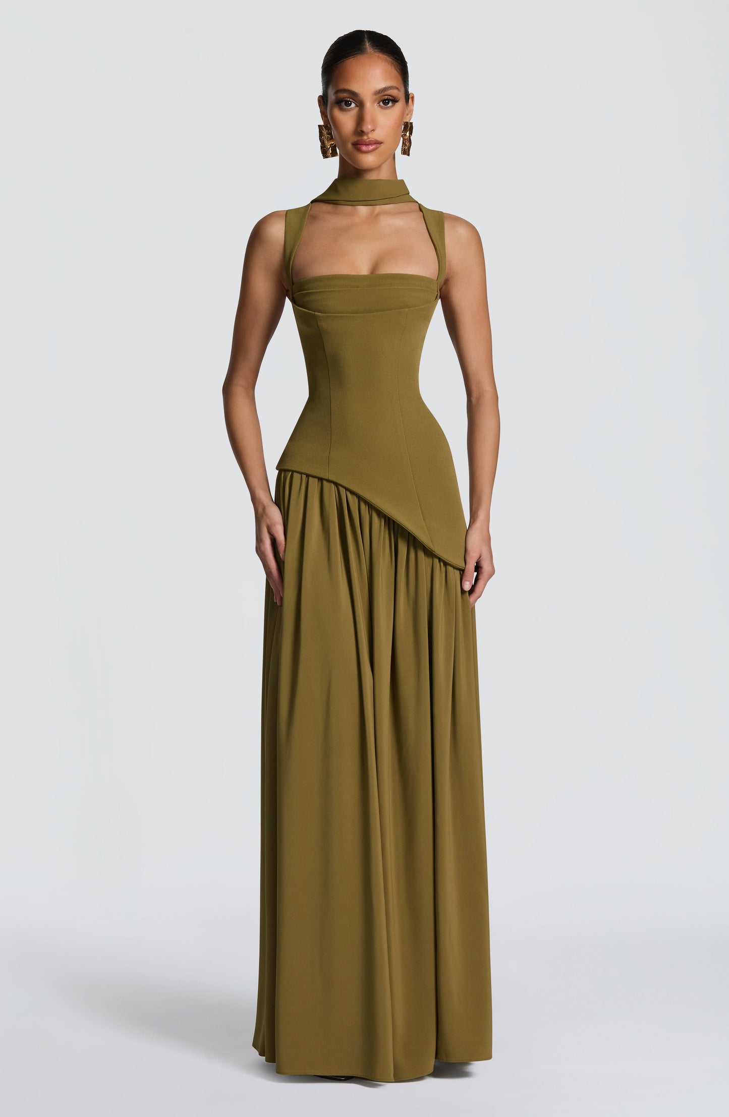 DEEP OLIVE MAXI DRESS